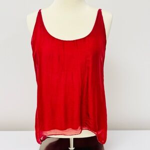 Made in Italy 100% Silk Red Tank Top